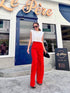 Women High Quality High Waisted Straight Cut Trousers